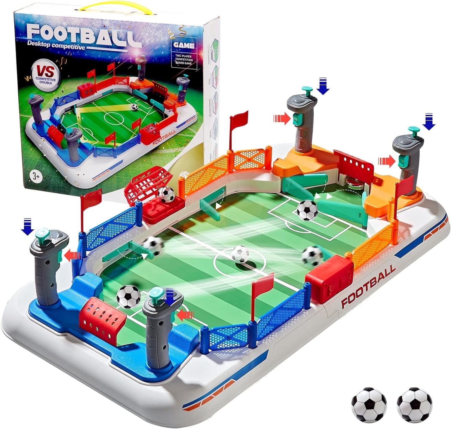 LINXUXIE Mini Soccer Table Game Set, Football Games Board for Indoor & Outdoor, Birthday Gifts for 3-5 5-8 8-12 Year Old