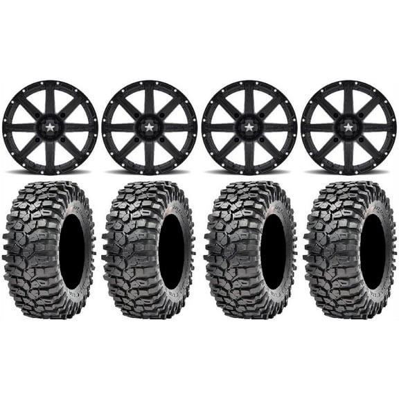 MSA Black Clutch 14" Wheels 32" Roxxzilla 396 Tires Polaris RZR XP 1000 / PRO XP / Ranger XP 900/1000