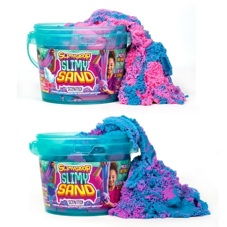 SLIMYGLOOP Slimy Sand 2-Pack Raspberry and Cotton Candy 1.5 lb. Buckets