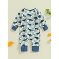 thumbnail image 4 of Musuos Baby Boy Cute Jumpsuit 0-18Months Long Sleeve Round Neck Shamrock Print Newborn Romper Playsuit, 4 of 9