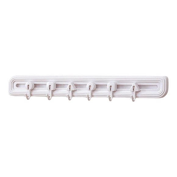 Door Hooks For Hanging Clothes Behind The Door Non-Stick Adhesive Sliding Adjustable Spacing White Or Khaki 18 cm And 40 cm Options