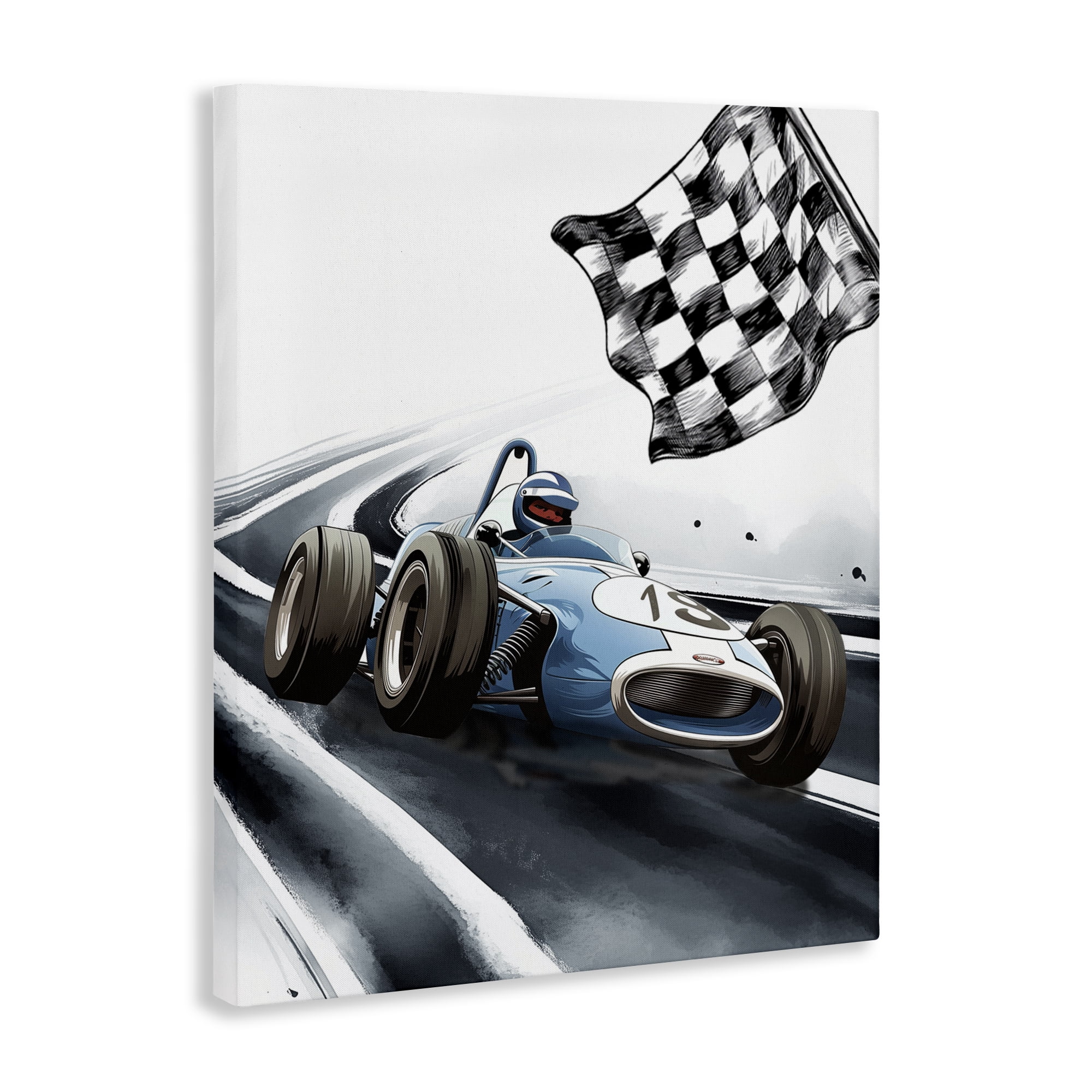 Stupell Industries Dynamic Racecar Driving Canvas Wall Art, design by Christine Simpson Art