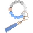 thumbnail image 1 of KAIYANG Pulsera llavero pulsera silicona cuentas llavero pulsera borla llavero azul, 1 of 5