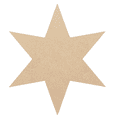 thumbnail image 1 of Krafty Supply Wood Six Point Star, 1/4" Thick MDF, 17 inches, 1 of 3