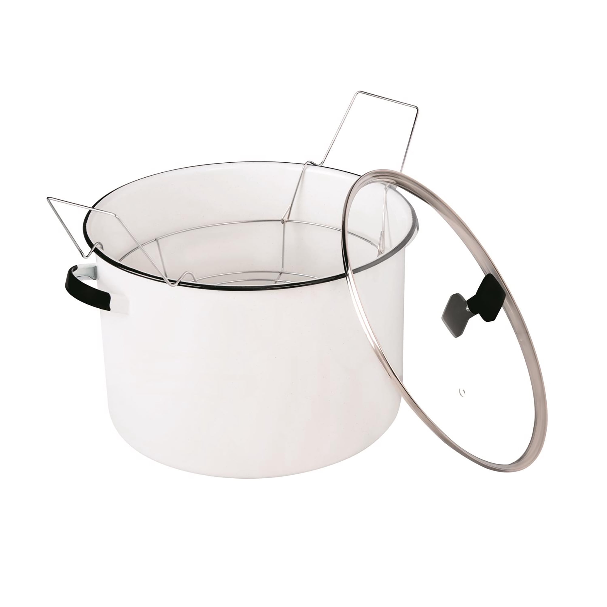 Granite Ware Ceramic Over Steel Canner 21 qt White