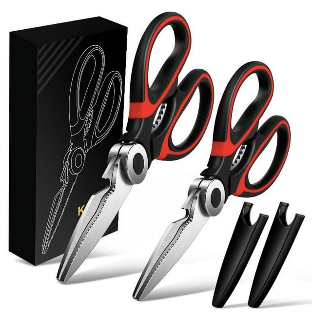 2PCS Kitchen Scissors All Purpose Heavy Duty, Kitchen Utensils Set, Stainless Steel Cooking Utensils Gadgets, Kitchen Scissors Set For Kitchen Small Tools Clearance