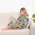 thumbnail image 4 of Boxer Dog and Flower Florals Blanket Hoodies for Kids 6-13YR Oversize Wearable Blanket Hoodies for Boys Girls Teens, 4 of 7