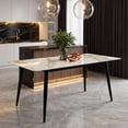 thumbnail image 1 of Mesa de Comedor Piedra Sinterizada para 4-6 Personas con Patas Metálicas Negras – Diseño Elegante y Resistente, 1 of 10