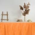 thumbnail image 4 of Faldas de mesa de plástico naranja Uxcell, paquete de 6, 29 in x 14 ft para mesas rectangulares, cubiertas de mesa desechables, 4 of 6