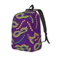 thumbnail image 2 of Balery Carnival Masks and Beads Vintage Canvas Backpack for Men and Women - Large Capacity, Durable Travel Laptop Bag for School, Work, Hiking, and Outdoor Activities, 2 of 7