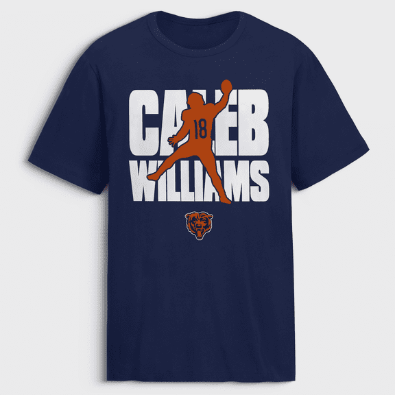 Men's Caleb Williams Navy Chicago Bears Silo T-Shirt