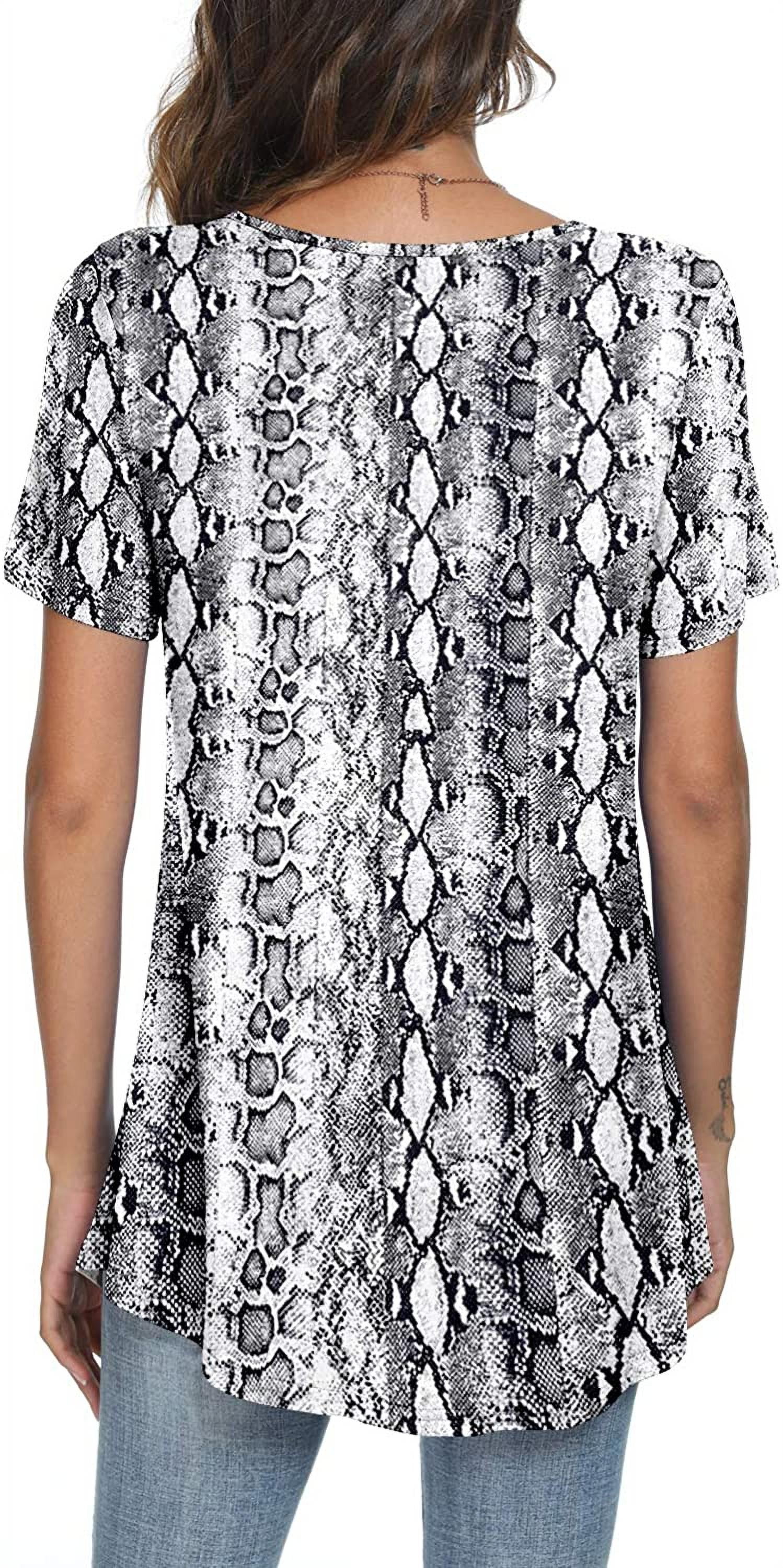 Women's Summer Pleated Tops Casual Tee Hide Belly Shirts Blouse for Leggings