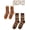 Brown,Coffee, variant on Women's Retro Bohemian Printed Crew Socks Ladies Fall Winter Vintage Soft Stylish Mid-Calf Warm Socks One Size