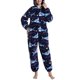 thumbnail image 3 of Pijamas con capucha con estampado de dibujos animados para mantener el calor, pijamas de una pieza de manga larga para uso doméstico, 3 of 6