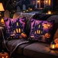 thumbnail image 5 of Halloween Pillow Cover 18x18, Fall Spooky Throw Pillow Case, Soft Polyester Decorative Cushion Cover, Hidden Zipper, Machine Washable for Couch Living Room by MPOISVA, 5 of 6