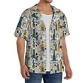 thumbnail image 4 of Xecao offers the Llama and Cactus1 for Men's Casual Short-sleeved Shirt, a button-up collared shirt with a pocket, perfect for beach vacations and yacht travel in the Small size., 4 of 7