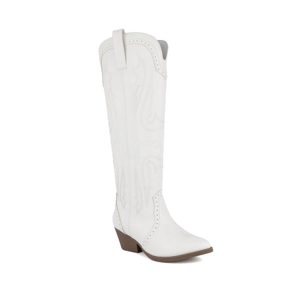 Sugar Womens Tall Tam Western Boots White Tumbled 11M