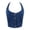 blue, variant on Wang6 Women's Halter Cropped Denim Camisole Trendy Sleeveless Jean Tank Tops Summer Button down Going out Tshirts Tops 0505liBlue XL