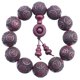 thumbnail image 1 of Pulsera de abalorios de madera de violeta de 20 mm de piel tallada para hombre y mujer, 1 of 2