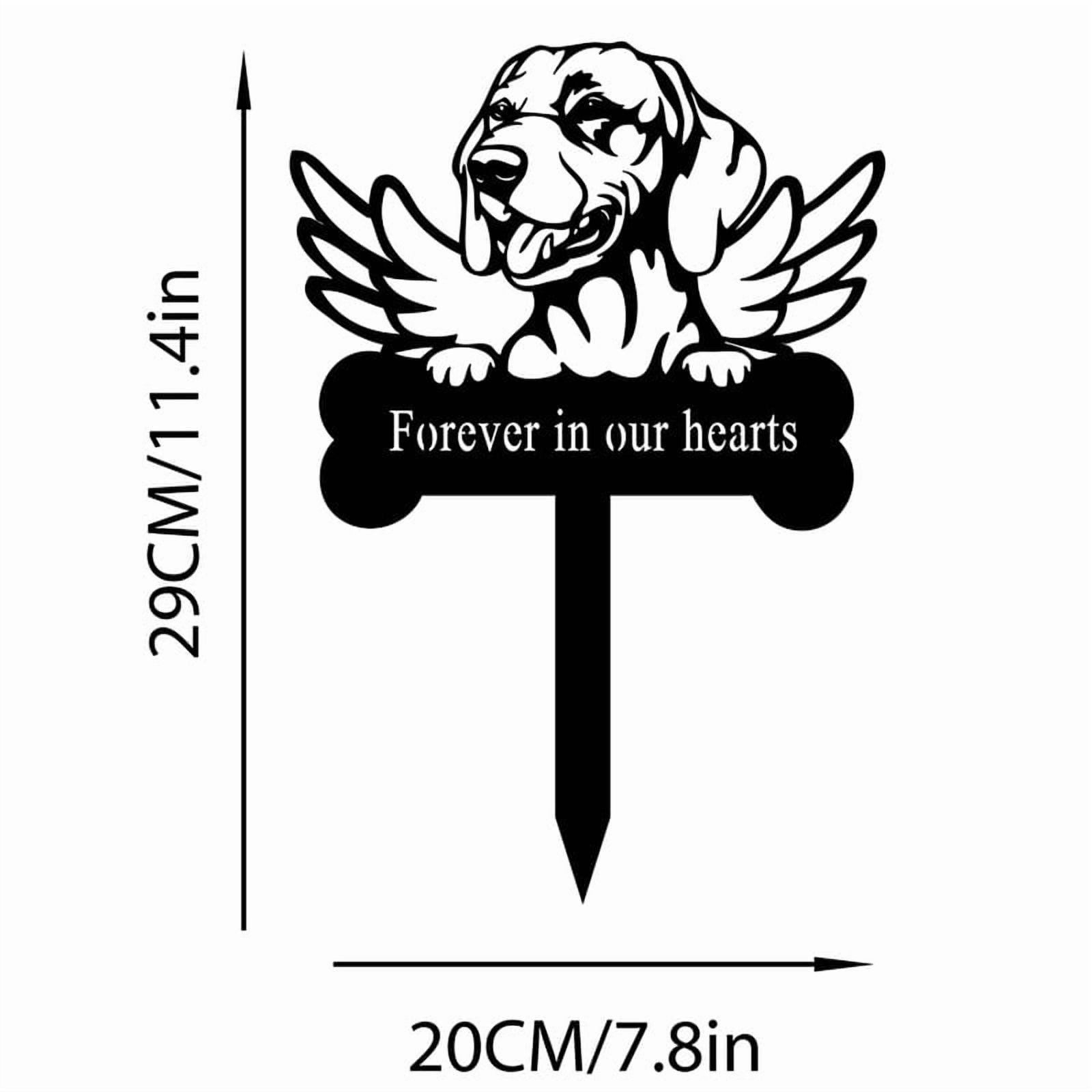 Memorial Pet Dog Stakes Grave Decorations for Cemetery Sign Plaque Metal Sympathy Grave Marker Stake Garden Decoration Yard Outdoor