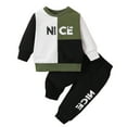 thumbnail image 1 of Hiiyo Boy Fall Outfit Long Sleeve Sweatshirt Sweatpants 2Pcs Set, 1 of 6