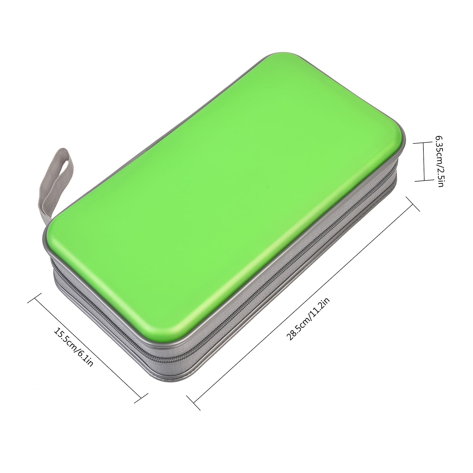 (2 pack) 96 Capacity CD Case,Green Hard Plastic CD/DVD Holder Portable Wallet