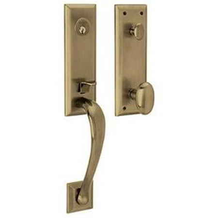 Brass Entrance Single - Baldwin 85352050ENTR Cody Single Cylinder Handleset Entrance Set, Satin Brass - Black