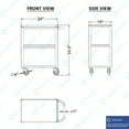 thumbnail image 4 of AmGood Stainless Steel Utility Cart | 15" Wide X 28 Long X 33" High | 3 Shelf Metal Utility Cart on Wheels with Handle | for Home & Business Use, 4 of 5