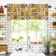 thumbnail image 3 of Farmhouse Valances for Windows Sunflower Gnome Bee Star Yellow Buffalo Plaid Patchwork Rod Pocket Curtain Valance Window Treatment Short Curtains for Kitchen Living Room, 42"x18", 3 of 5