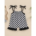 thumbnail image 2 of Bagilaanoe Newborn Baby Girls One-pieces Checkerboard Sleeveless Jumpsuit 3M 6M 12M 18M 24M Infant Romper Casual Clothing, 2 of 7