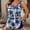 Blue, variant on 2026 Print Strapped Two Piece Plus Size Tankini Women High Waist Curvy Swimsuit Lady Push UP Hollow Big Bathing Suit