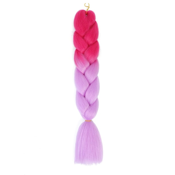 Zhuge Extensiones de cabello trenzado para mujeres, 3 paquetes de 100 g/paquete, 24 pulgadas, de rosa a violeta claro
