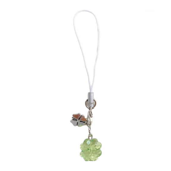 Yoetaun Stylish Lucky Clovers Phone Charm Handmade Craft Supplies Acrylic and Alloy Phone Chain for Bags and Adults Daily Use Green 1