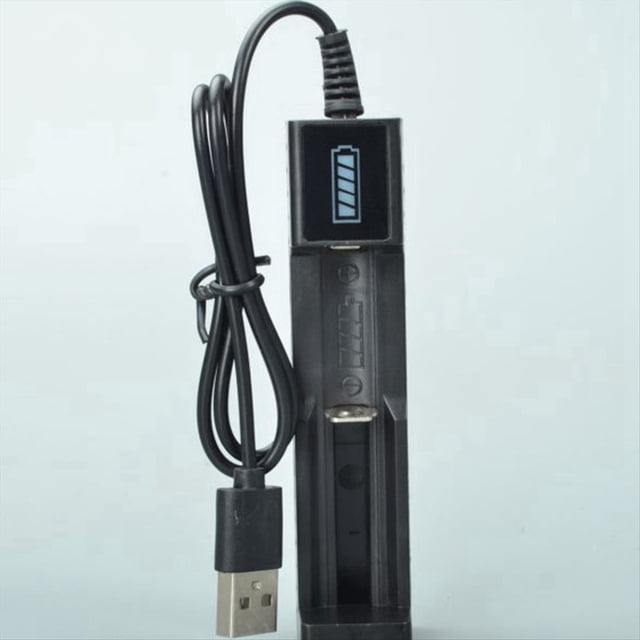 4X Cargador de BateríA USB 1 Ranura Cargador de BateríA de Litio Recargable de Carga RáPida Universal para 18650 26650 14500 16340