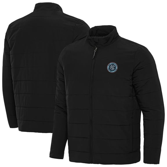 Men's-Antigua  Black New York City FC Swelter Full-Zip Jacket