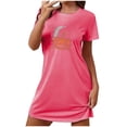 thumbnail image 2 of Ounisa Women's NIghtgown Pajamas Short Sleeve Fashion Halloween Cute Casual Printed Comfort Loose Short Nightdress, 2 of 3