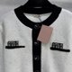 thumbnail image 3 of Ropa de mujer Suéteres de punto con lentejuelas de moda francesa Primavera Verano Cárdigan de bolsillo sencillo que combina con todo Tops con botones y cuello redondo, 3 of 5