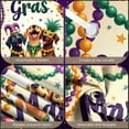 thumbnail image 4 of Black Design Mardi Gras Banner Gold Crown Accent Carnival Display Purple Green Color Jester Mask Pattern Festive Backdrop for Mardi Gras Party Carnival Celebration Indoor Decoration, 4 of 9