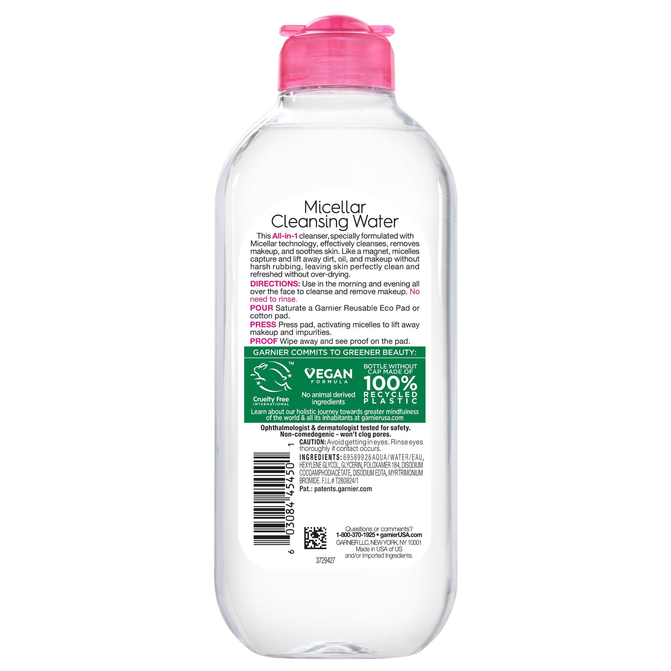 Garnier SkinActive Micellar Cleansing Water All in 1 Makeup Remover Cleanses, 13.5 fl oz - image 3 of 10