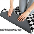 thumbnail image 3 of Black and White Checkered Pattern Hot Yoga Mat Towel Non Slip for Hot Yoga - Quick-Drying Yoga Mat Cover with 4 Corner Pockets with Travel Bag - Hot Yoga Towel Non Slip 70"x26", 3 of 6