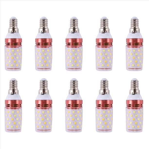 10X Luz de 3 Colores Integrada SMD LED Lampara de Maiz E14 AC85V - 265V Luz Calido Alta Ahorro de Energia Pequena Luz LED Bombilla 12W