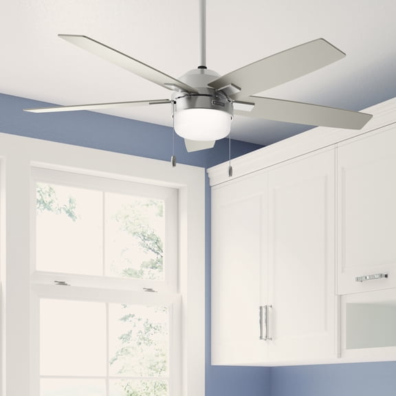 Hunter 52 inch Anisten Brushed Nickel Ceiling Fan with LED Light Kit and Pull Chain