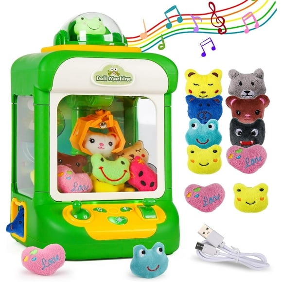 Claw Machine for Kids, Mini Candy Vending Doll Machines with Music Light & Plush Grabber Prize Toys for Girl Boy 4-6 6-8 Electronic Indoor Arcade Claw Game Party Birthday Gift for 4 5 6 7 8 9 Year Old