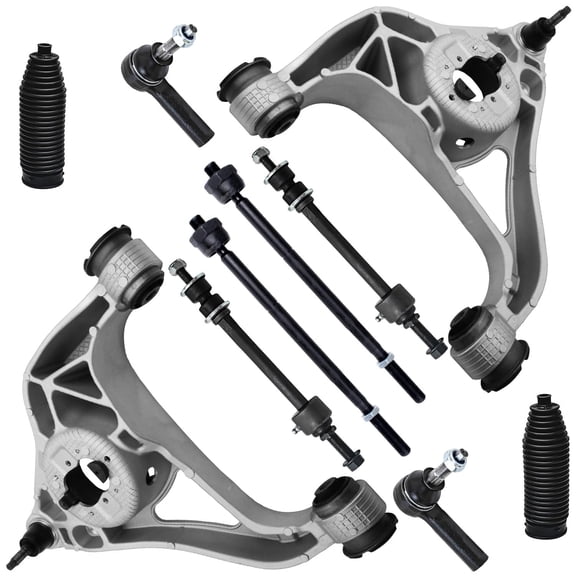 Detroit Axle - RWD 10pc Front End Suspension Kit for 2013-2018 Ram 1500, 2019-2024 1500 Classic, 2 Lower Control Arms with Ball Joints 4 Outer Inner Tie Rods 2 Sway Bars 2 Boots Replacement