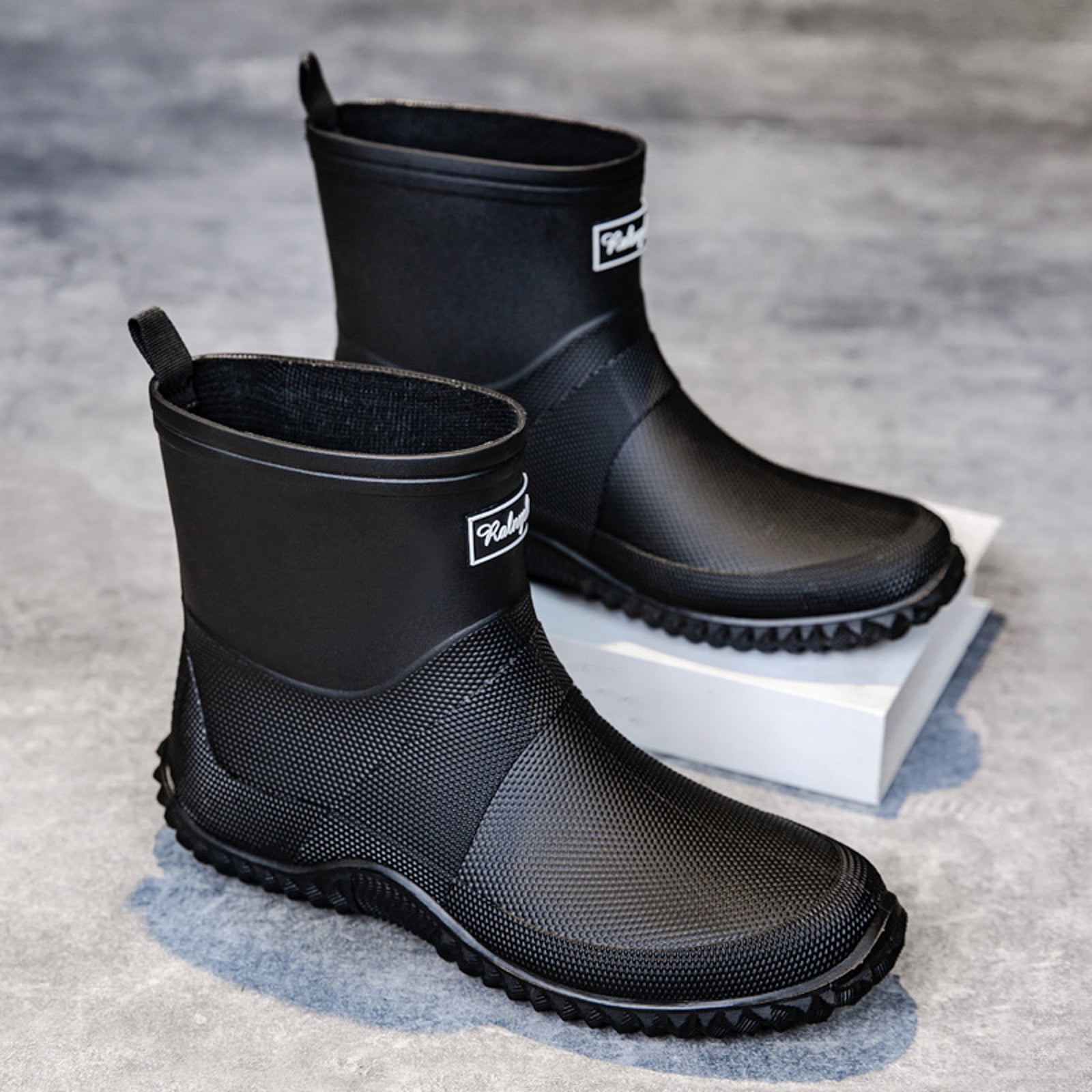 Chenyee Rain Boots for Women Men Lightweight Water-proof Water Shoes Mid Calf Non Slip Garden Boots