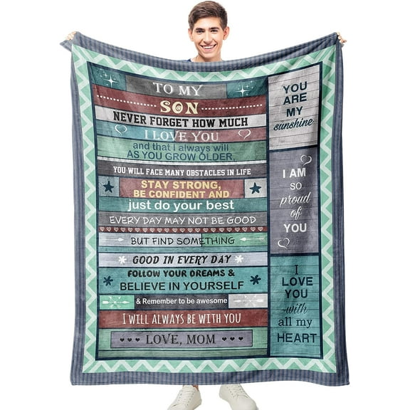 LHSHID to My Son Gifts from Mom Gifts for Son Throw Blanket Birthday Gift for Son Adult Son Gift Ideas for Valentines Day Christmas Graduation Gifts for Adult Son Blankets 30"x40"