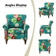 thumbnail image 5 of Wingback Armchairs Set of 2 Accent Chairs Floral Upholstered Sofa Wood Legs Lounge Seat Removable Cushion Home Living Room, 5 of 6