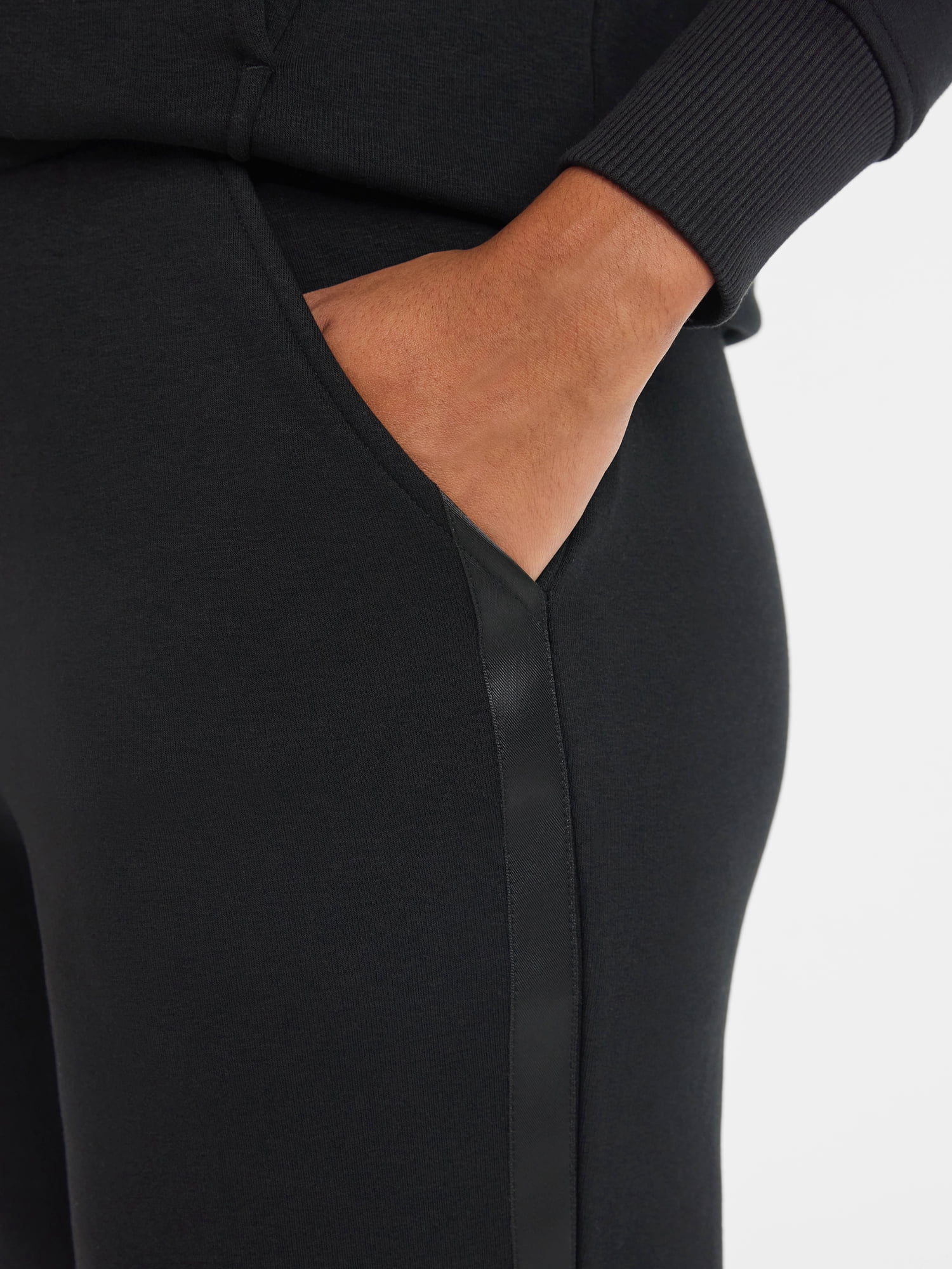 Avia Women's and Women's Plus Fleece Sweatpants with Satin Trim, Sizes XS-4X
