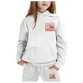 thumbnail image 2 of SGMVNU Boys 2 Piece Outfits Girls Sweatsuit Set Graphic Print Long Sleeve Hoodie and Sweatpants Fall Winter Clothes, Size 12-13 Years, White, 2 of 4