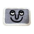 thumbnail image 1 of Felpudo para puerta interior, manta de suelo interior con absorción de agua para el hogar, baño, inodoro, patrón encantador, cara sonriente gris, 40x60cm/15,7x23,6 pulgadas, 1 of 10